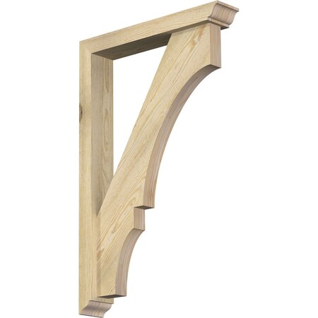 Ekena Millwork Balboa Traditional Rough Sawn Bracket w/ Offset Brace, Douglas Fir, 4"W x 22"D x 34"H BKT0402X22X34BOA01RDF
